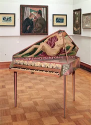 Virginals, gemalt von Roger Fry für die Omega-Werkstätten